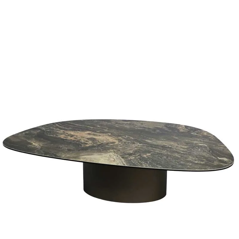 Table basse Roxy – Marbre foncé veiné or